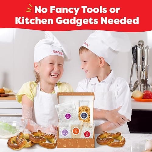Pretzel Making Kit - Real Cooking Set for Kids Ages 5-12+ with Recipe and Ingredients - Kids Baking Set for Girls & Boys - Great Gift for Family Bonding thumbnail 9