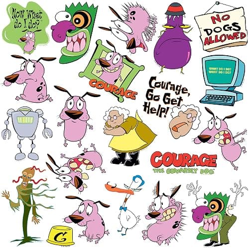 Courage The Cowardly Dog 50ct Vinyl Large Deluxe Stickers Variety Pack - Laptop, Water Bottle, Scrapbooking, Tablet, Skateboard, Indoor/Outdoor thumbnail 4