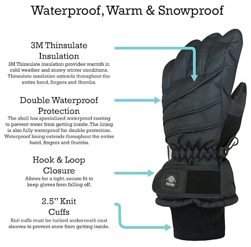 N'Ice Caps Kids Waterproof Winter Thinsulate Warm Gloves thumbnail 3