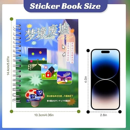 TikTok Viral Dreamcore Sticker Book– Japanese Retro Sticker Book with 30 Unique Pages, 9 Shiny, 12 Matte & 9 Smooth Sheets, Scrapbook Book for Journaling, DIY, Laptop & Phone Decoration（Dreamcore 3） thumbnail 3