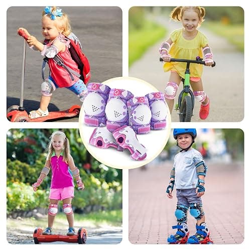 SULIFEEL Rainbow Unicorn Knee Pads for Kids Knee Elbow Pads Wrist Guards with Drawstring Bag Adjustable Protective Gear Set for Girls Roller Skating Bike Cycling Skateboard Scooter thumbnail 6