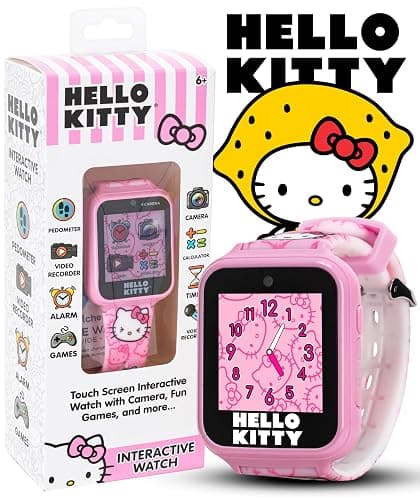 Accutime Hello Kitty Kids Smartwatch - Interactive Touchscreen with 10 Watch Faces, Camera, Games, Alarm, Step Tracker & More - Fun Gift for Girls with Pink Silicone Strap - Fits Wrists 5.5'' to 8.0" thumbnail 2