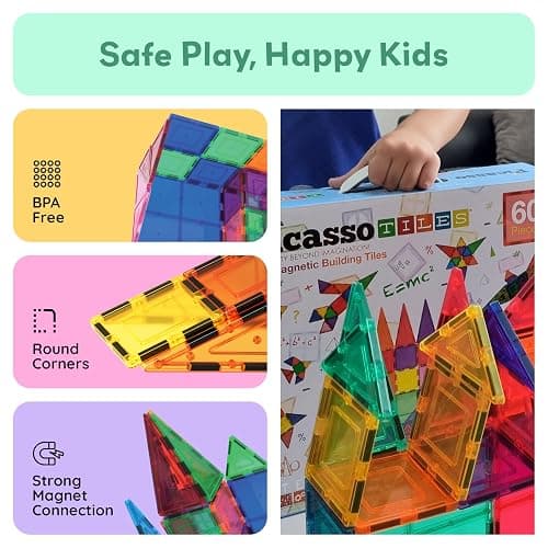 PicassoTiles 100 Piece Set 100pcs Magnet Building Tiles Clear Magnetic 3D Blocks Construction Playboards, Creativity Beyond Imagination, Inspirational, Recreational, Educational Conventional thumbnail 4