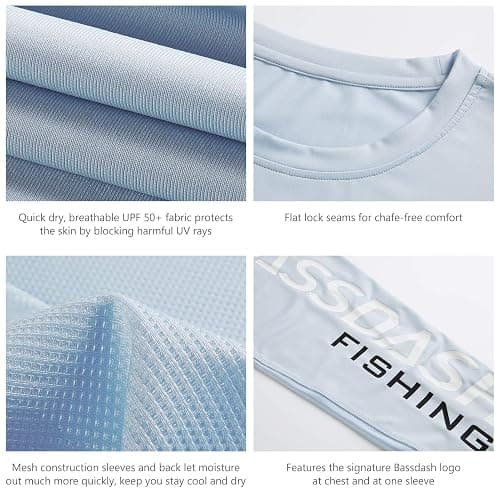 BASSDASH Fishing T Shirts for Men UV Sun Protection UPF 50+ Long Sleeve Tee T-Shirt thumbnail 2