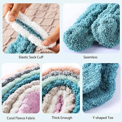 Nimalpal Fuzzy Socks - Women's Fluffy, Cozy Warm Socks for Winter, Slipper Socks thumbnail 4