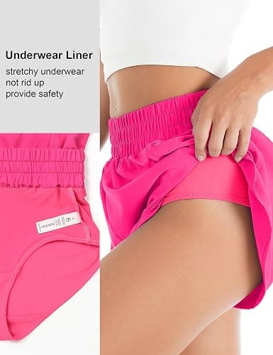 Blooming Jelly Women's Quick-Dry Running Shorts Workout Sport Layer Active Shorts with Pockets 1.75" thumbnail 3
