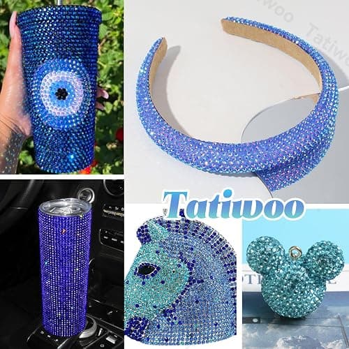 15000Pcs Resin Jelly Rhinestones for Bedazzling, Mixed Size 3/4/5 mm Flatback Gems for Crafting, Blue Jelly Rhinestones Bedazzler Kit for Book Crafts Clothing Shoes Nail Art Makeup thumbnail 5