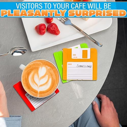 6 Pcs Floppy Disk Coaster Set - 3.54"x3.54" Funny Coasters, Retro Coasters for Office, Made of Durable & Flexible Non-Slip Silicone - Waterproof Office Coaster for Desk Decor and 90s Gifts Ideas thumbnail 7
