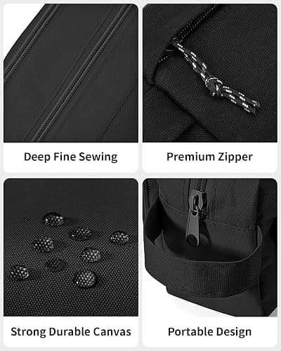 Sooez Big Capacity Pencil Case, Upgraded Canvas Pencil Pouch Large Pencil Bag Organizer, Separate Compartments Easy Grip Handle, Aesthetic Supply for School Teens Adults, Pink Pen Case - Canvas Pink thumbnail 5