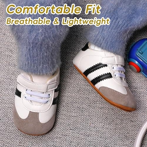 Adorable Baby Shoes for Boys Girls Non Slip Breathable Lightweight Infant Walking Shoes Comfy Pull On Newborn Baby Sneakers thumbnail 6