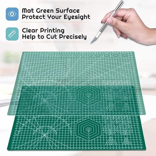 anezus Self Healing Sewing Mat, 12inch x 18inch Rotary Cutting Mat Double Sided 5-Ply Craft Cutting Board for Sewing Crafts Hobby Fabric Precision Scrapbooking Project thumbnail 4