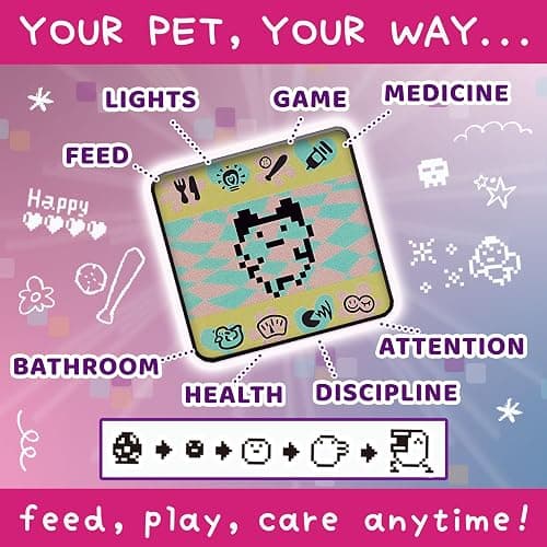 BANDAI - Tamagotchi Mascota Virtual Original Lots of Love 42975 Multicolor - Tu Fiel compañero Virtual en la Palma de tu Mano - Cuida, Juega y Disfruta - Juguete Electrónico para Mayores de 8 Años thumbnail 5