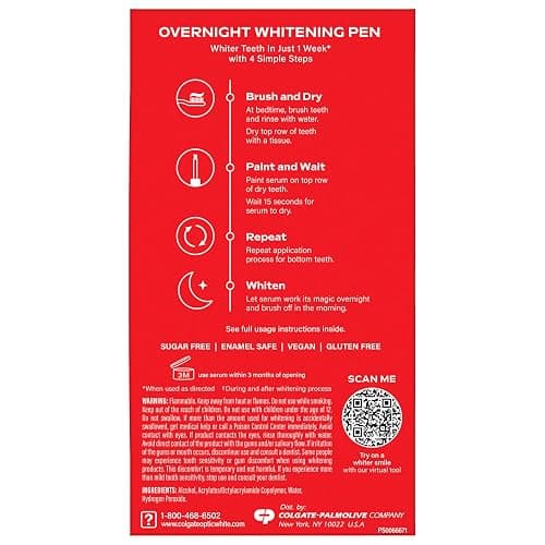 Colgate Optic White Overnight Teeth Whitening Pen, Teeth Stain Remover to Whiten Teeth, 35 Nightly Treatments, 0.08 Fl Oz thumbnail 10