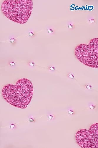Silver Buffalo Hello Kitty Face with Pink Bow 20ct Decorative String Lights, 7 Feet Long, Battery Powered (Batteries Included), Pink LED, Indoor Use Only thumbnail 8
