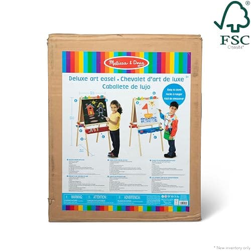 Melissa & Doug Deluxe Standing Art Easel - Dry-Erase Board, Chalkboard, Paper Roller, 36 months to 84 months thumbnail 8