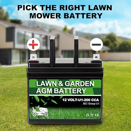 Lawn Garden AGM Battery Group U1, 12 Volt 200CCA,Rechargeable SLA Starting Battery for Lawn, Tractors and Mowers, Compatible with John Deere, Toro, Cub Cadet, and Craftsman Mower - U1-200CCA thumbnail 4