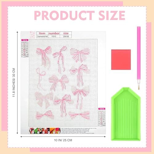 Yeaqee 4 Pcs Diamond Art Kits DIY Painting for Adult Aesthetic Wall Diamond Crafts Aesthetic Room Decor Cute Painting Pictures 5d Craft Wall Decor for Home 10 x 11.8''(Coquette) thumbnail 2