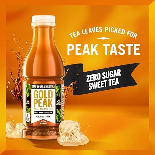 Gold Peak Iced Tea, Zero Sugar Sweet Tea Bottles, 16.9 fl oz, 6 Pack thumbnail 6