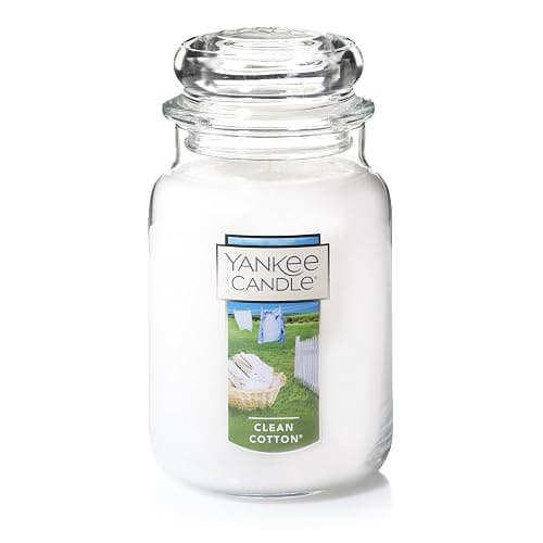 Yankee Candle Clean Cotton Scented, Large 22oz Jar Candle with Premium Paraffin-Grade Wax, Long Burn Time, Ideal for Gifts and Home Decor - Clean Cotton - Classic Large Jar - Image 1