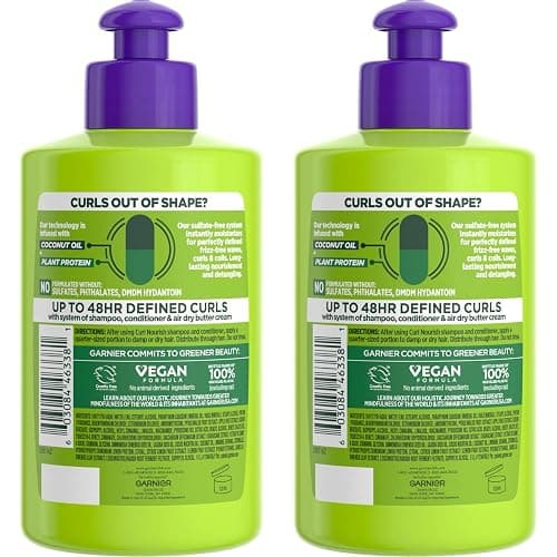 Garnier Fructis Curl Nourish Air Dry Cream, Sulfate Free Defining Butter Leave-in Conditioner, 10.2 Fl Oz, 2 Count (Packaging May Vary) thumbnail 2