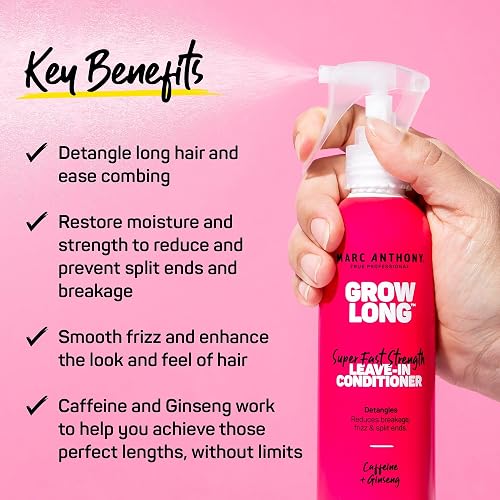 Marc Anthony Leave-In Conditioner Spray & Detangler, Grow Long Biotin - Anti-Frizz Deep Conditioner For Split Ends & Breakage - Vitamin E, Caffeine & Ginseng for Curly, Dry & Damaged Hair - 8.4 Fl Oz (Pack of 1) thumbnail 2