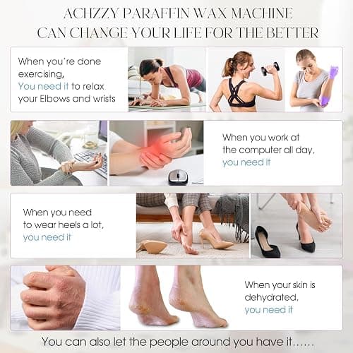 Achzzy Paraffin Wax Machine for Hands and Feet, 4000ml Paraffin Bath, Paraffin Wax Warmer with Refills, Nourishing and Moisturizing, Professional-Grade Spa Treatment for Soft and Smooth Skin thumbnail 5