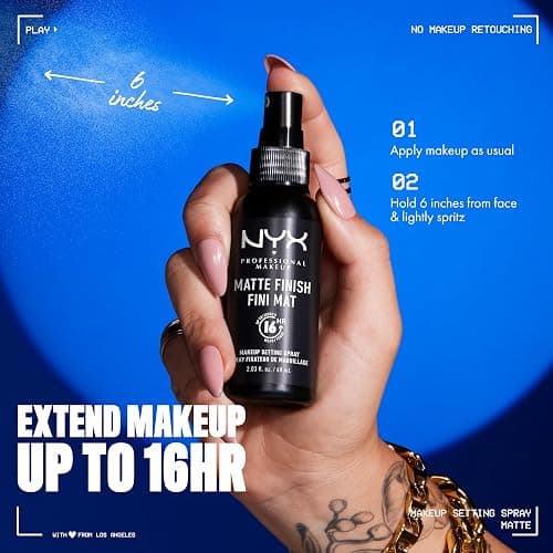 NYX PROFESSIONAL MAKEUP Makeup Setting Spray - Matte Finish, Long-Lasting Face Mist for up to 16HR Wear, Vegan Formula thumbnail 4