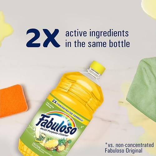 Fabuloso Multi-Purpose Cleaner, 2X Concentrated Formula, Floor Cleaner, Pineapple Scent, 56 fl oz thumbnail 3