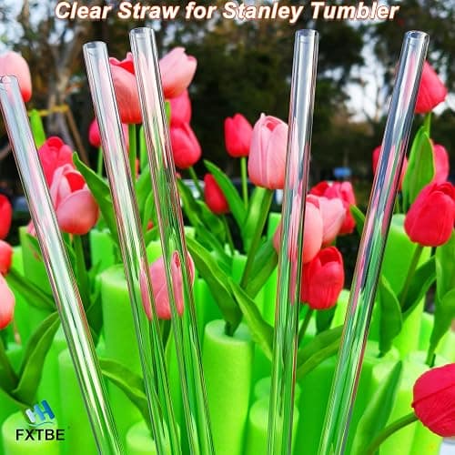 6-Pack Replacement Straws for Stanley 30 OZ Cup, Straw for Stanley Quencher 30OZ Tumbler, Reusable,Dishwasher Safe,Food Safe,BPA Free,Made of Tritan,Clear thumbnail 2
