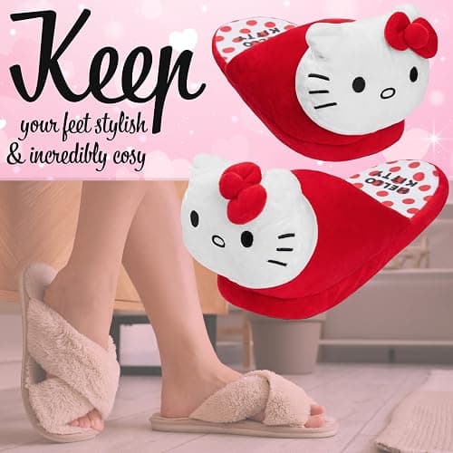 Hello Kitty Sanrio 3D Slippers for Girls, Teens, and Women, Anti-Slip Sole, Indoor House Shoes, Kawaii Cozy Gifts for Her thumbnail 2