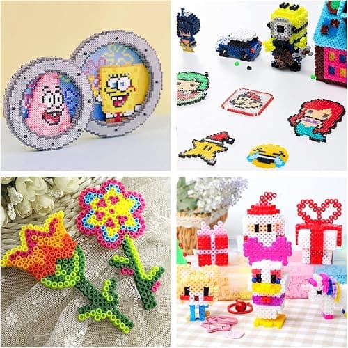H&W 6PCS 5mm Fuse Beads Boards, Pegboards Kits with Gift 4 Ironing Paper | Large Clear Pegboard Kit with Gift 4 Ironing Paper (WA3-Z6) thumbnail 11