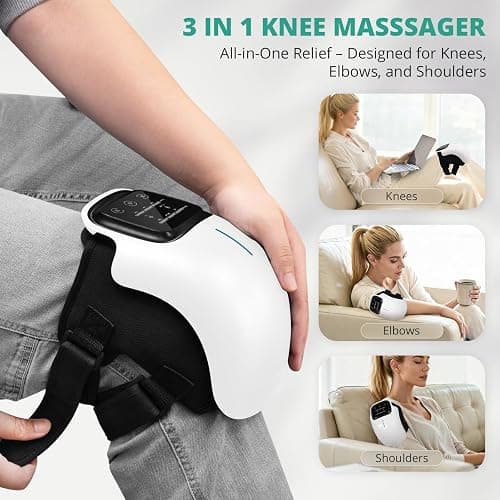 Medcursor Knee Massager, Cordless Heated Knee Massager with 3 Heating Levels, 3 Vibration Modes, LED Screen & Adjustable Straps, Massage with Heat for Relief thumbnail 6