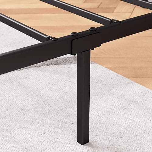 Zinus Justin Double Bed Frame with Headboard - 4ft6 (135 x 190 cm) - 14'' Height - Metal Bed Base with Steel Slat Support - Storage Space Underneath - Modern Design - Easy Assembly - Black thumbnail 7