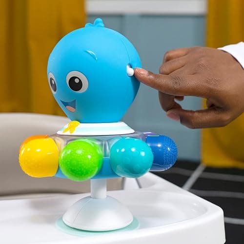 Baby Einstein Ocean Explorers Opus Spin & Sea Suction Toy for Highchair, Lights & Vibrant Colors, Ages 3 Months and up thumbnail 9