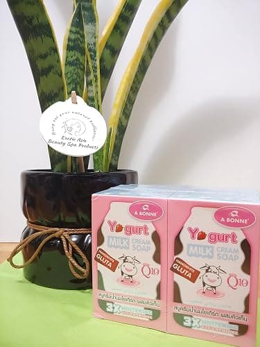 A Bonne X2 Boxes Yogurt Cream Soap Nano White Q10 X 3 Glutathione 90g - Image 1