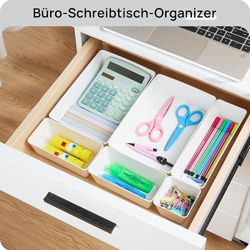 Vtopmart 25 PCS Plastic Drawer Organizers Set, 4-Size Versatile Bathroom and Vanity Drawer Organizer Trays, Storage Bins for Makeup, Bedroom, Kitchen Gadgets Utensils and Office thumbnail 6