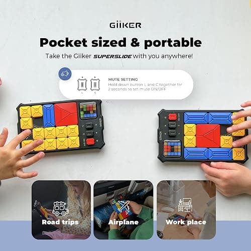 GiiKER Super Slide Puzzle Games, Original 500+ Challenges Brain Teaser Puzzle, Toys for Kids, Travel Games Birthday Gifts Easter Stocking Stuffers for Boys Girls, Activities for Road Trips - Lavender thumbnail 2