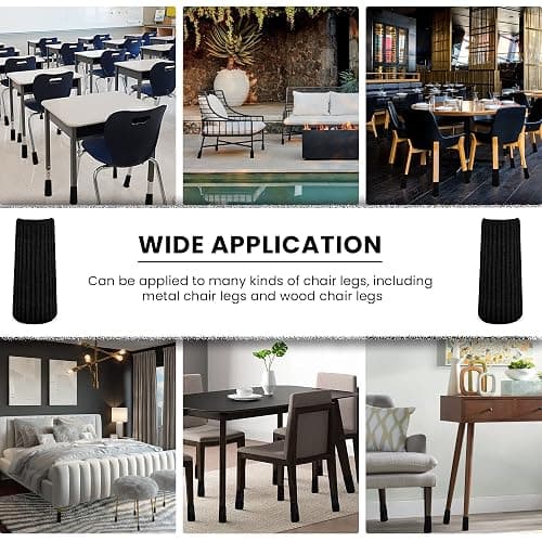 16/24/32 Pcs Black Chair Leg Socks – Premium Furniture Protectors for Hardwood Floors, Non-Slip & High Elastic Fit, Easy-to-Install Bar Stool Covers & Floor Pads thumbnail 7