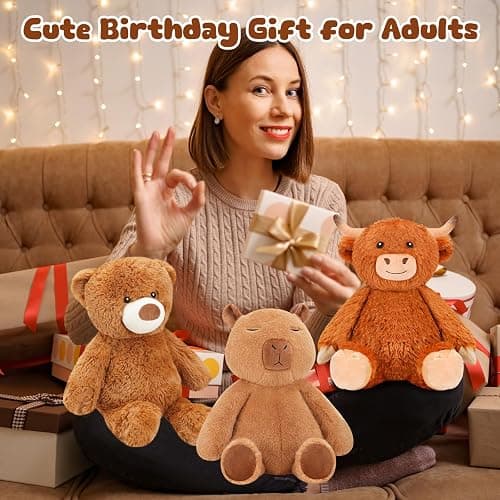 Finebee Weighted Stuffed Animals Bear Plush Heated Microwavable Weighted Plushise Stuffy Lavender Scented Bear Stuffed Animal Calming Gift for Kids and Adults thumbnail 8