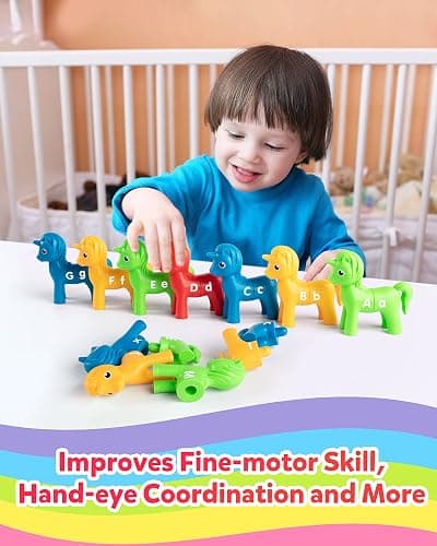 Coogam Unicorn Uppercase & Lowercase Letters Matching Game,13pcs Double-Sided ABC Letter Toys with 26 Alphabet Recognition Match Games Preschool Educational Montessori Toys for Toddlers Boys Girls thumbnail 4