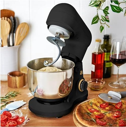 Stand Mixer 3.5 Qt with Flat Beater, Dough Hook, Balloon Whisk, Black Sesame by Drew Barrymore thumbnail 8