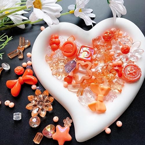 Vashun Assorted Acrylic Beads for Bracelet Making,Flower Butterfly Bow Candy Heart Kawaii Charms for Jewelry Making DIY Necklace Bracelet Keychain Phone Charm (10Color-2) thumbnail 5