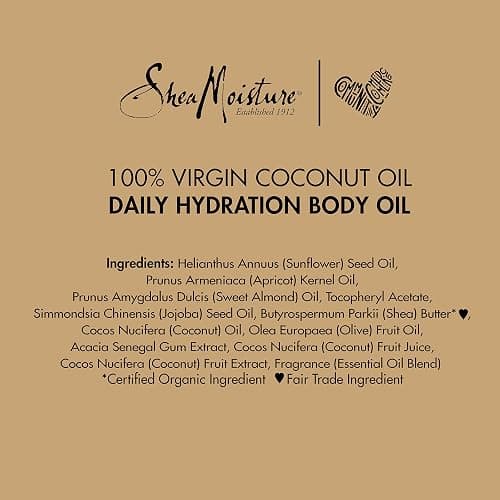 SheaMoisture Daily Hydration Body Oil Virgin Coconut Oil For Dry Skin Paraben Free 8 oz thumbnail 10