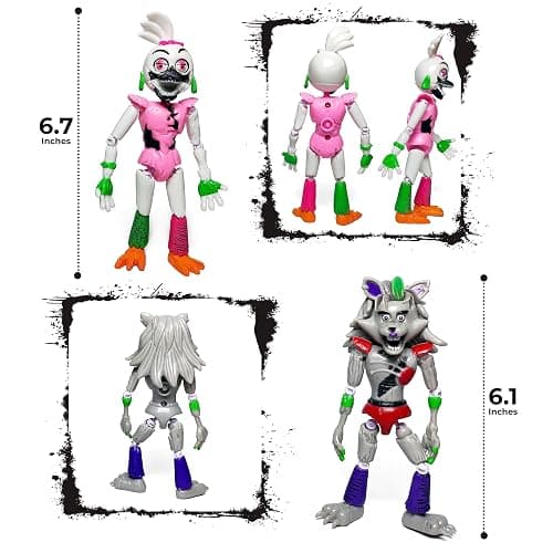 Toysvill 8 pcs Inspired by Game Five Night Toys | Ultimate Custom Night Collection | FNAF Action Figure [Withered Bonnie, Orville, Mangle, Gator, Happy Frog, Roxanne Wolf, Chica, and Music Man] thumbnail 5