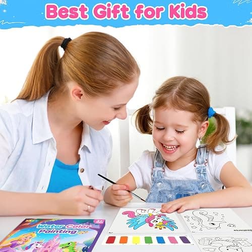 ZIZZ Paint with Water Coloring Books for Toddlers, 3PCS Watercolor Painting Set for Kids Ages 3-8, No-Mess Arts and Crafts for Kids, Art Supplies Craft Kits, Easter Basket Stuffers Gifts for Girls Boy thumbnail 8
