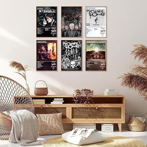 ETULLE My Chemical Romance Poster Rock Band Album Cover Posters for Room Aesthetic HD Print Music Wall Art Girl and Boy Teens Dorm Decor Set of 6 8in x 12in Unframed thumbnail 2