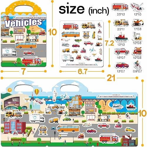 iGetooy 6 Sets Reusable Sticker Book for Toddlers 1-3, Jelly Sticker Books for Toddlers 2-4 Years, Toddler Travel Toys for Kids 2 3 4 Year Old Girls Boys thumbnail 2