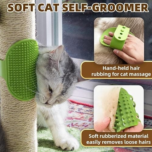 Fantasreen Cat Scratching Post 33'' Cat Scratcher Tall Scratching Posts for Indoor Cats with Cat Toy and Interactive Ball Self Groomer for Kittens Adults Cats thumbnail 3