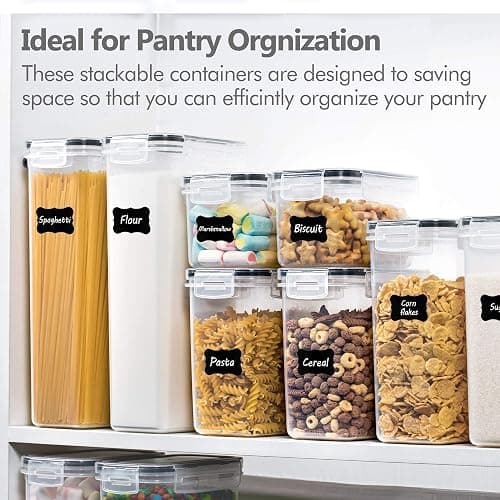 CHEFSTORY Airtight Food Storage Containers with Lids, 8 PCS | BPA-Free Kitchen Organizers with Lids, For Flour, Sugar & Cereal, Plastic Dry Food Canisters, Pantry Storage thumbnail 5