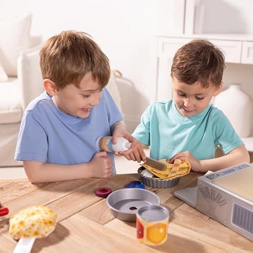 Melissa & Doug Make and Bake Pies Pretend Play Food Set and Wooden Oven with Squishy Dough for Ages 3+ - FSC Certified thumbnail 3
